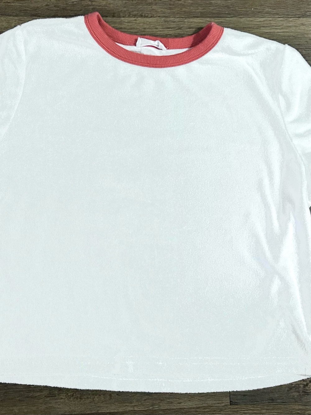 Minnow French Terry White/Coral Ringer Tee